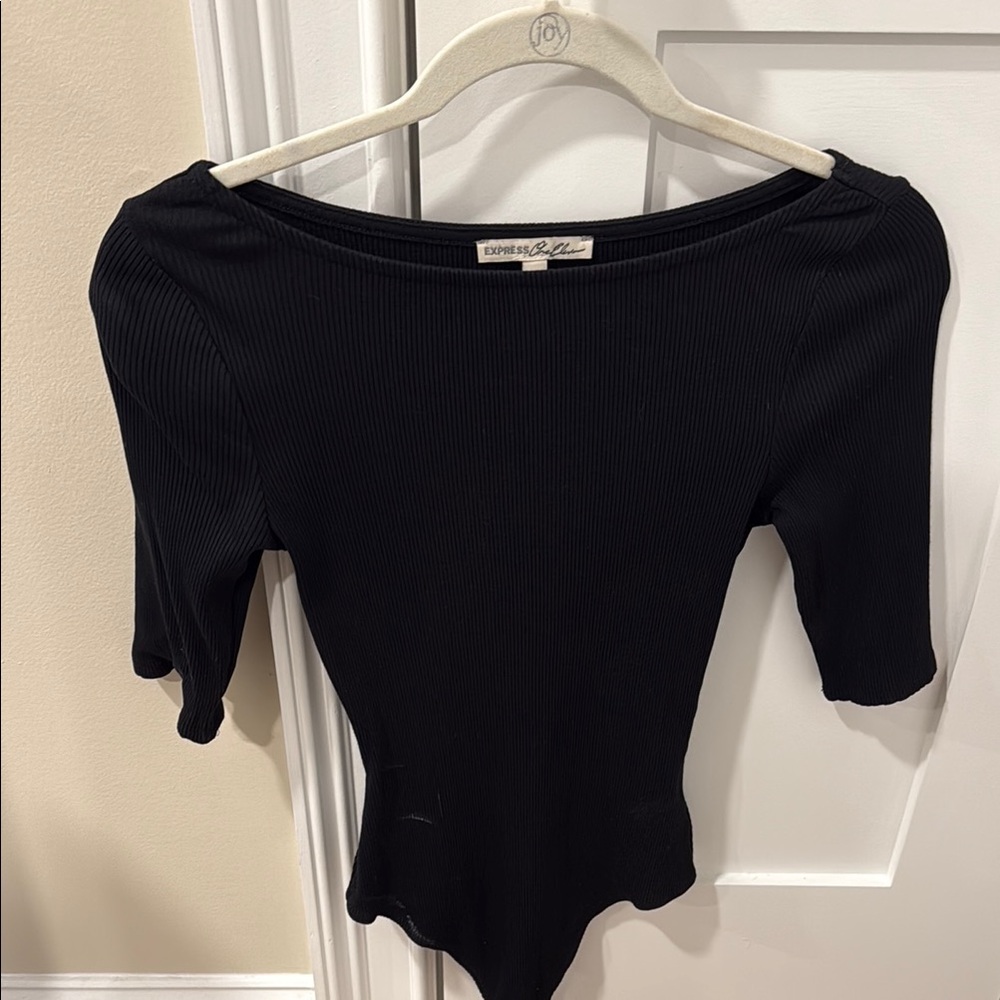 Black Ribbed Women's Top